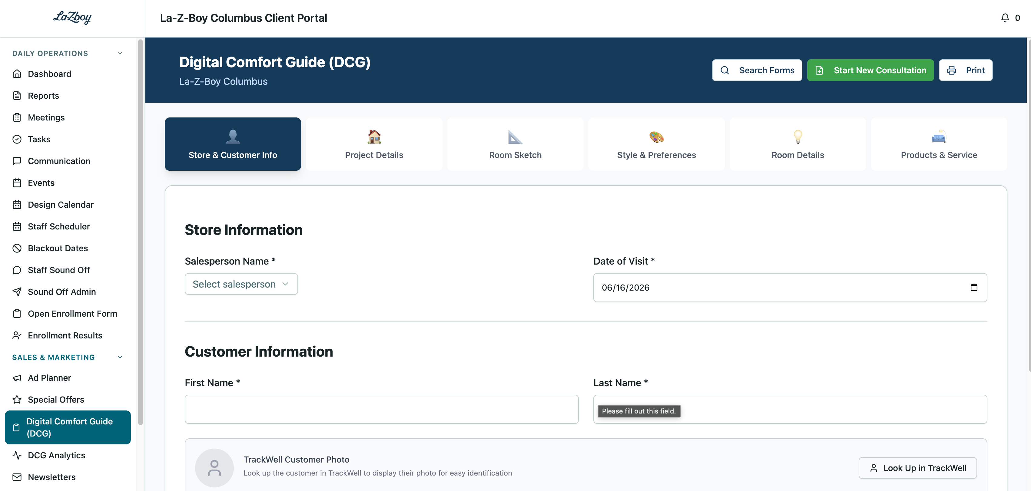 The Digital Comfort Guide consultation form